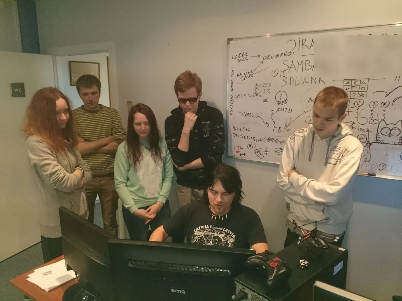 College students in the MadSword office