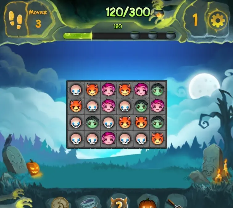 A MadSword match-3 game with a move counter