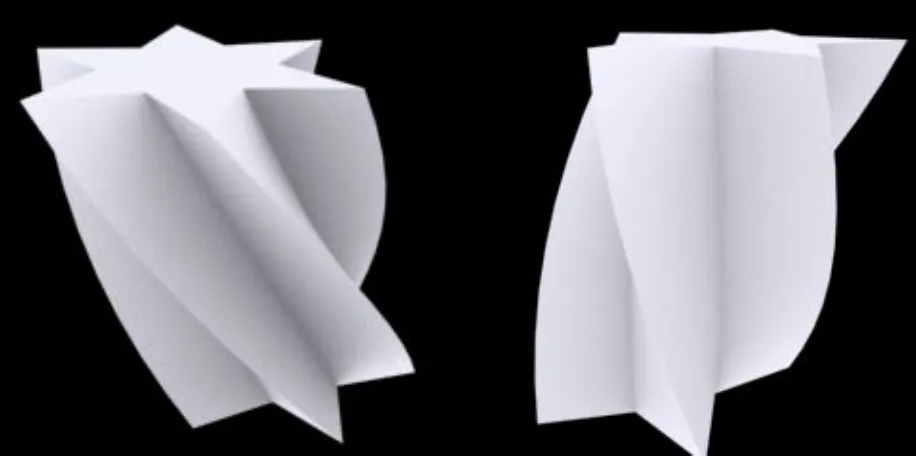 From the coursework: a star that moves and rotates, drawn in space plus time, becomes a twisted cylinder. Collision detection becomes finding where such cylinders intersect.