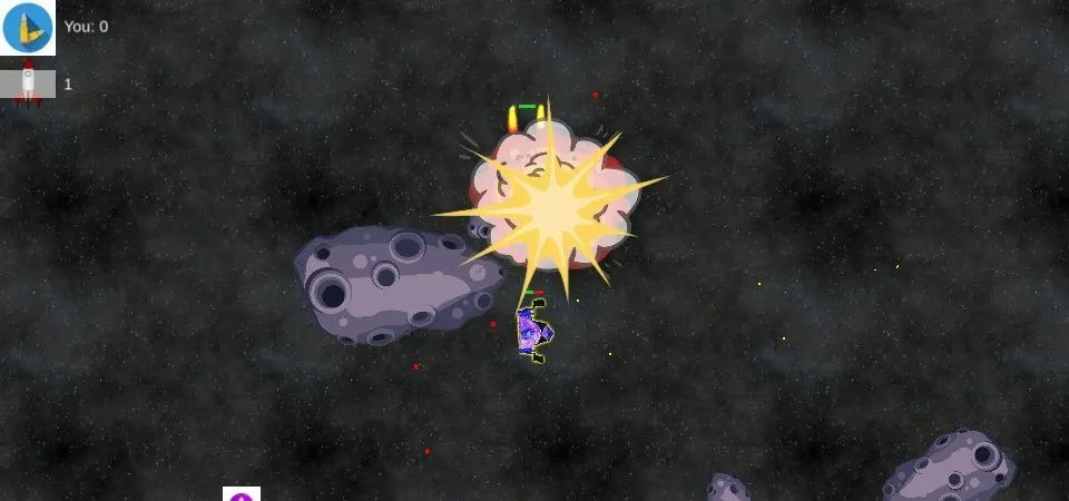 Raķetes sprādziens pie asteroīda